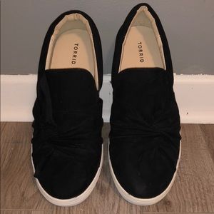 Torrid, black velvet loafers